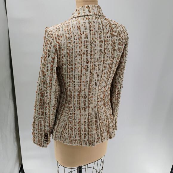 Veronica Beard Cutaway Dickey Tweed Blazer Jacket - Ivory - Size 4 - Picture 5 of 13